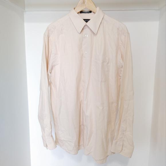 Jones New York | pastel peach men's long sleeved dress shirt - Picture 1 of 10